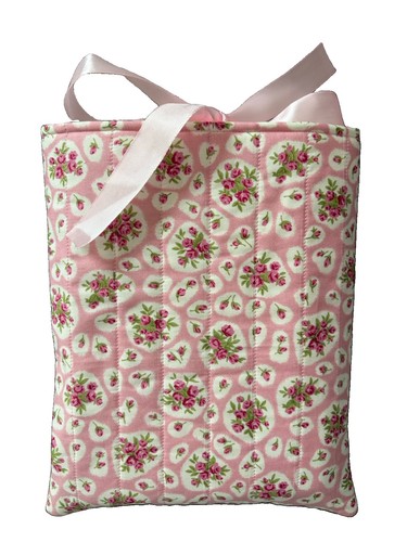 Handmade pink floral quilted - pink,