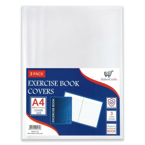 Clear exercise book covers - a4,