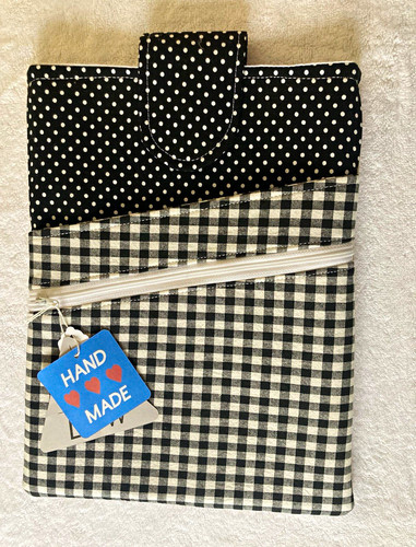 Handmade fabric book pouch - handmade,