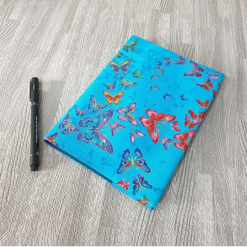 Handmade blue butterfly fabric - blue,