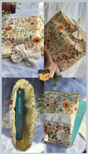 Cream floral fabric book - book, cover