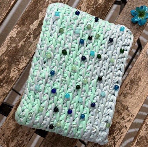 Beaded blue book - beaded, sleeve