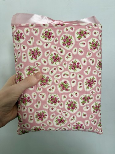Handmade pink floral quilted - handmade,