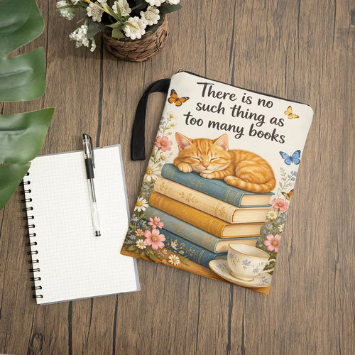 Cat themed book sleeve - book,