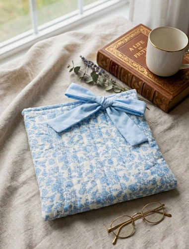 Blue white floral - blue, &