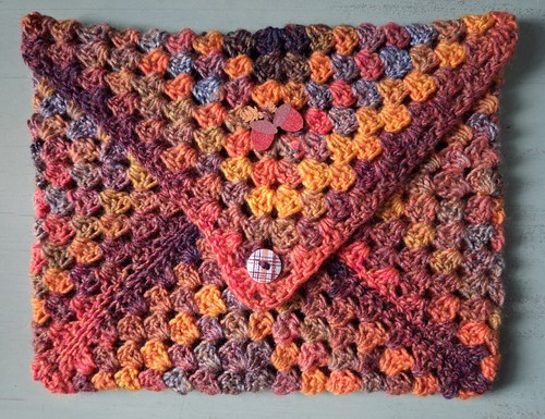 Handmade crochet book sleeve - crochet,