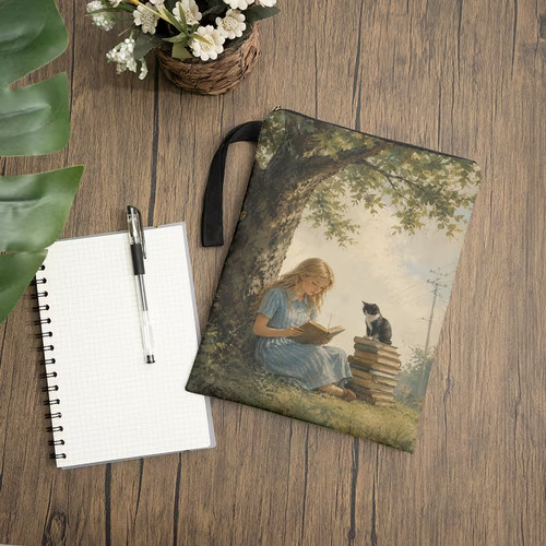 Cat themed book sleeve cover - book,