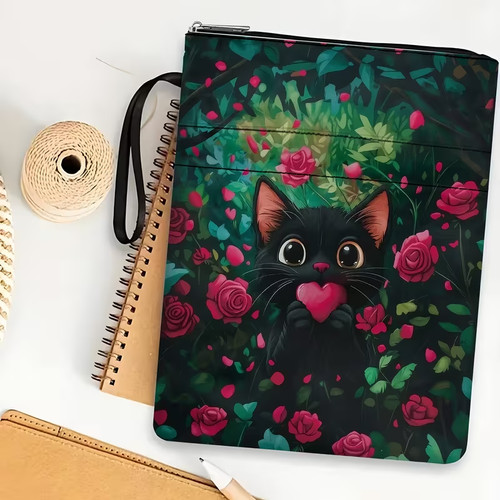 Cat themed book sleeve - cat,